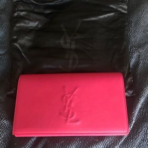 Belle de jour matte pink ysl clutch